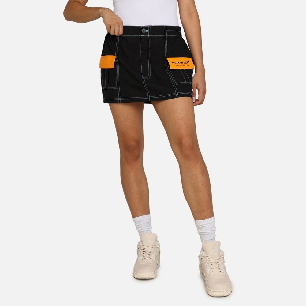 The Wild Collective McLaren Formula 1 Racing Team Black Cargo Mini Skirt Utility